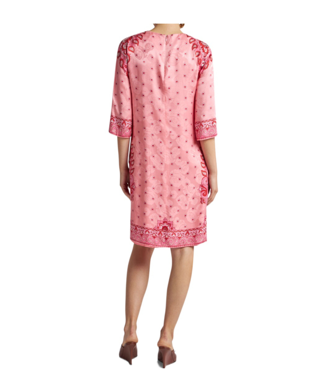 Etro | Pink Paisley Print Silk Blend Tunic Dress| Women | 48 In Pink