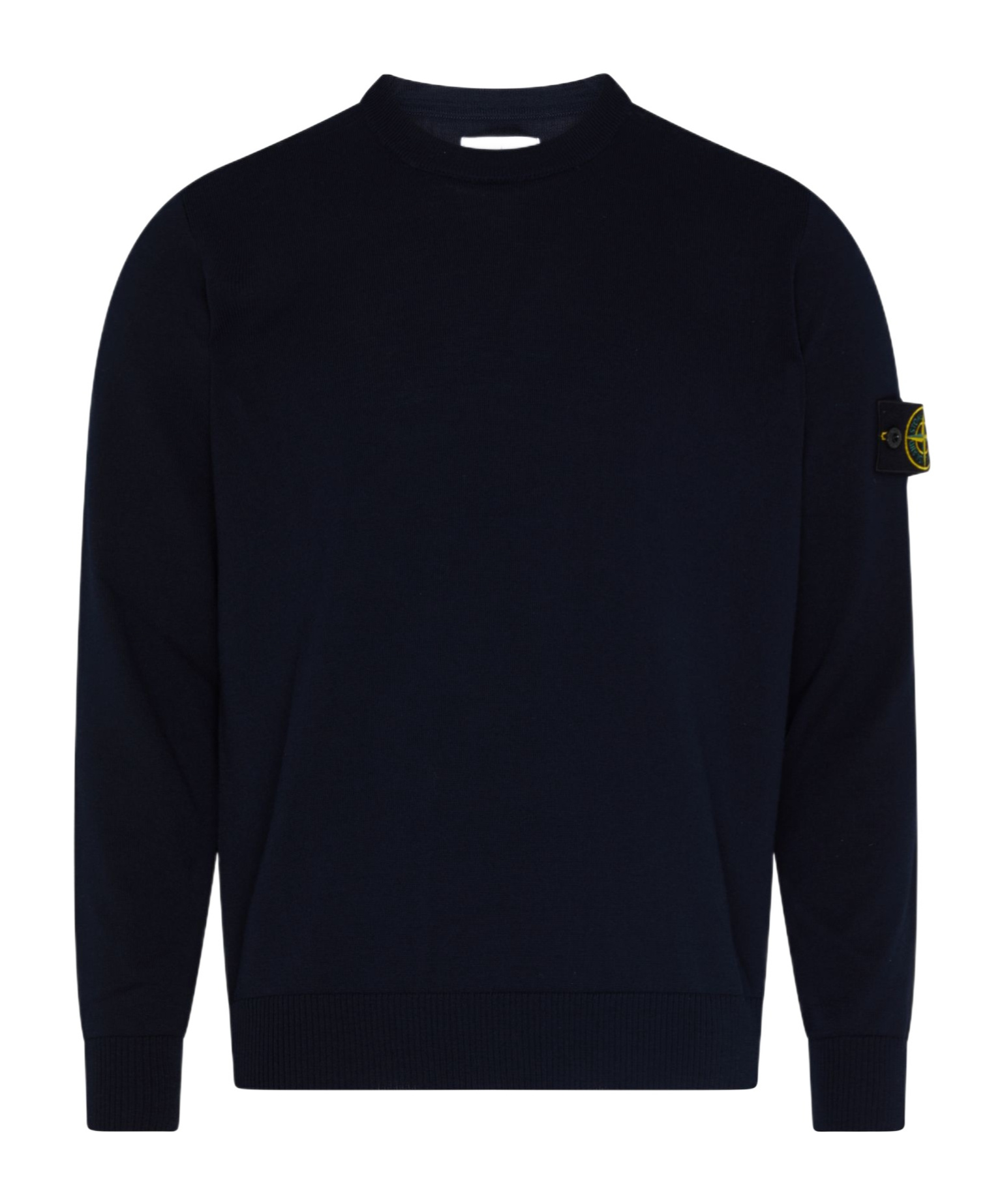 Shop Stone Island Logo Sticker Sweater In Black