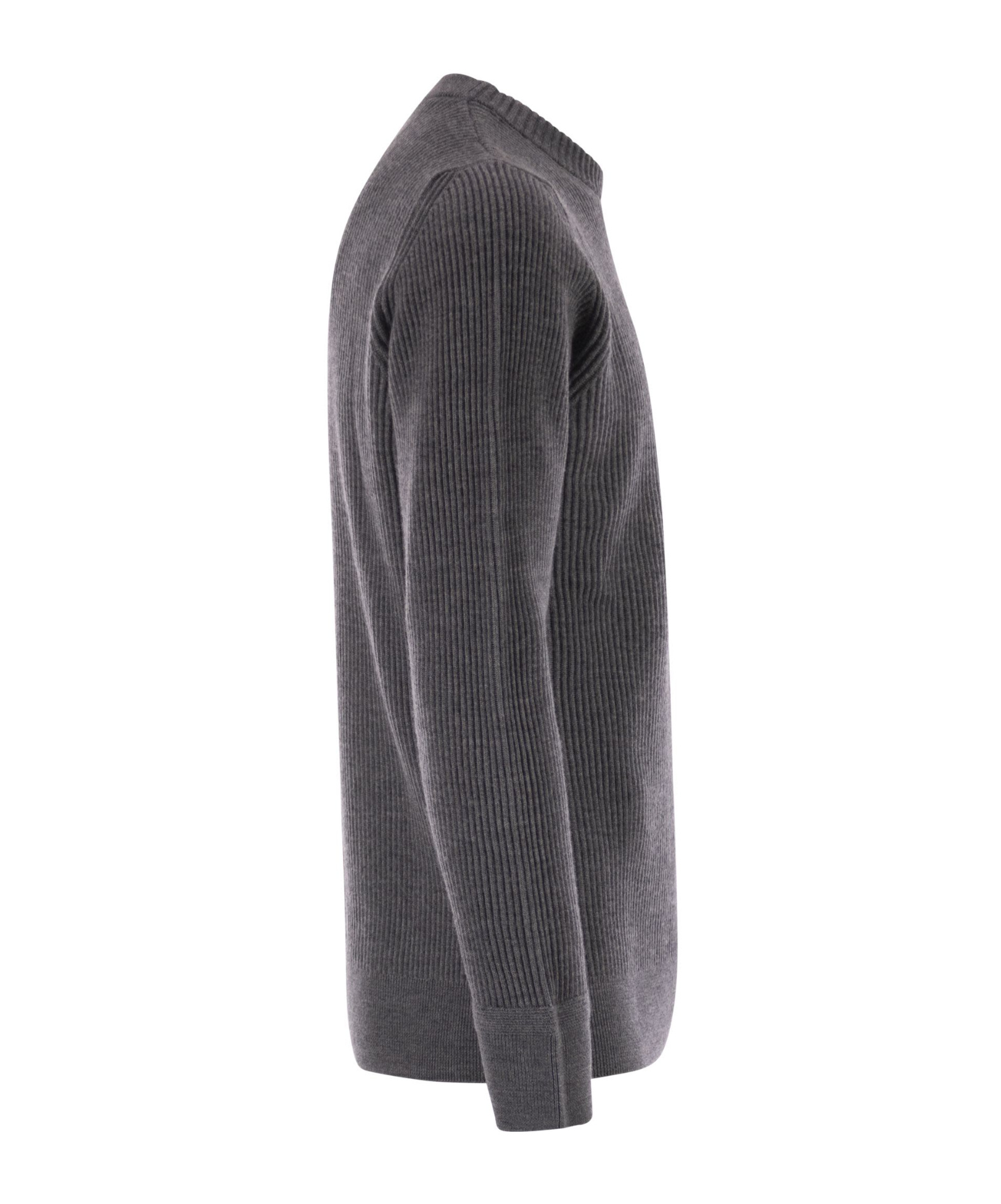 Stone Island Crew-neck Jumper With Ribbed Edges In Gray