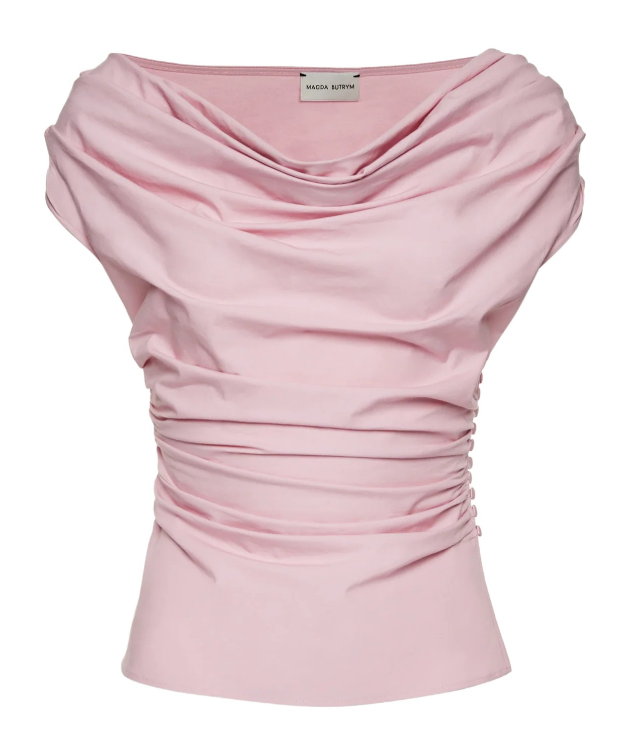 Magda Butrym Draped Off-shoulder Top In Pink