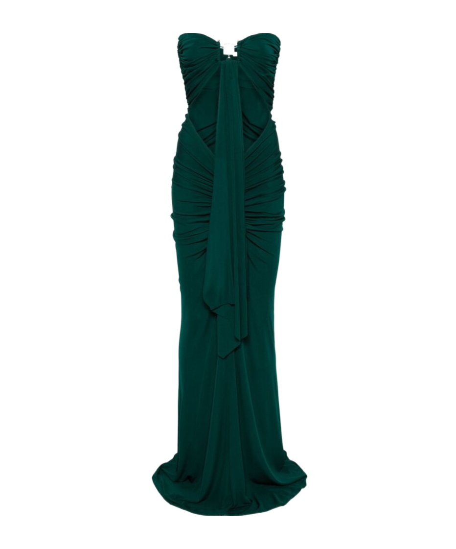 Christopher Esber Bezel Quartz Disconnect Dress In Evergreen In Green