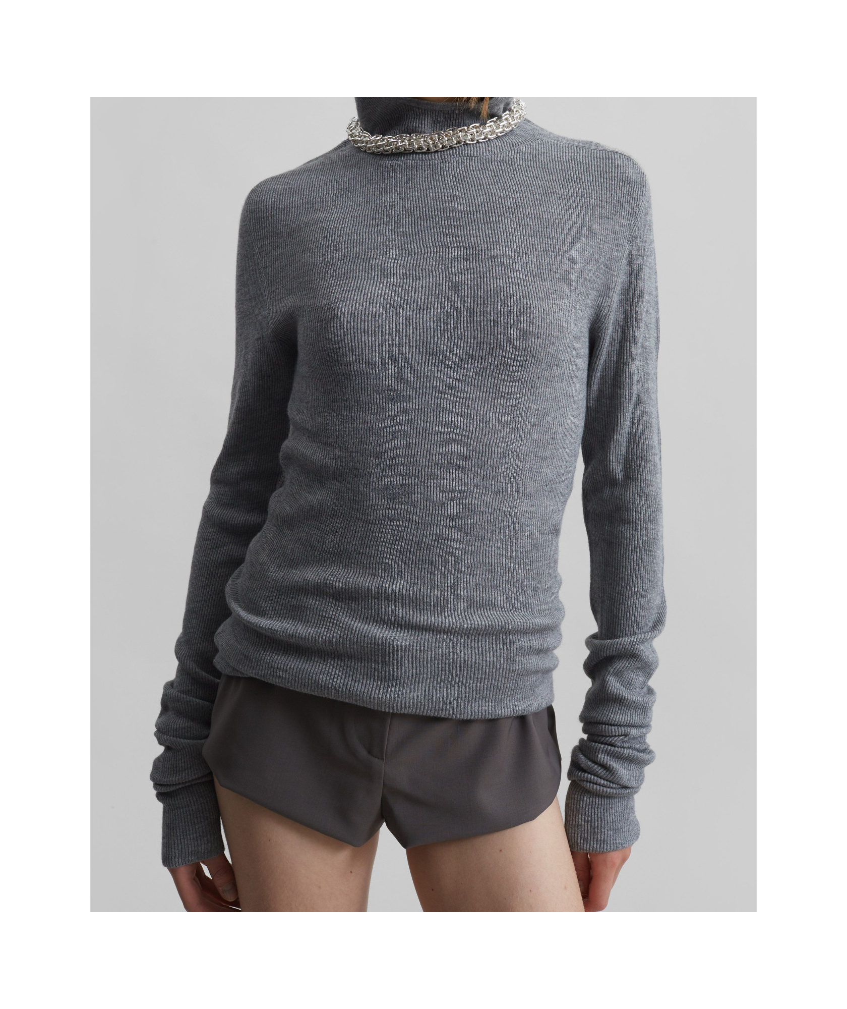 Shop The Frankie Shop Danae Hooded Knit Top - Grey