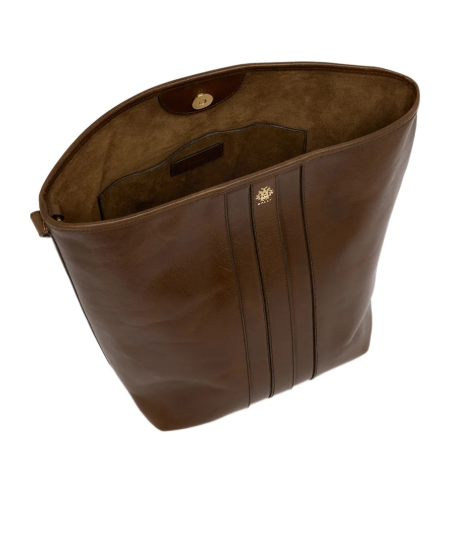 Bally Beckett Bucket Bag In Brown Leather In Brown