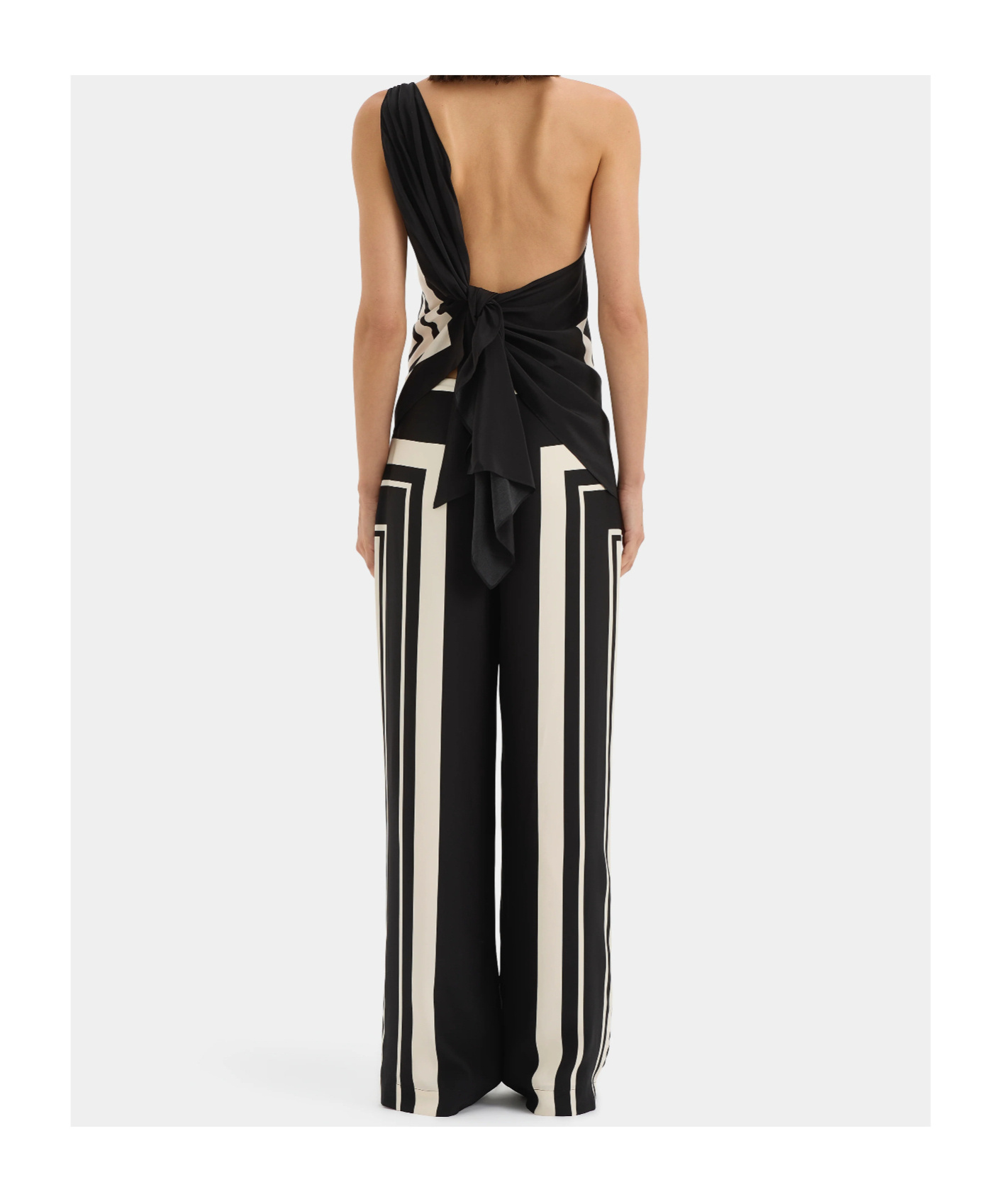 Sir Geometric Stripe Print Suspenders In Multi