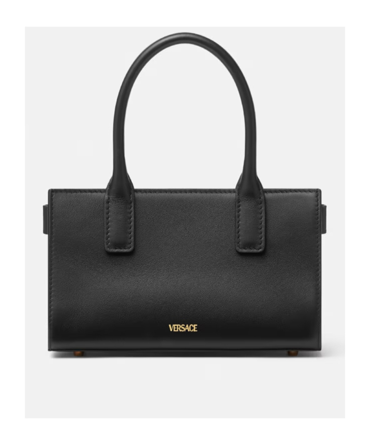 Versace Medusa 95 Large Leather Tote Bag In Black