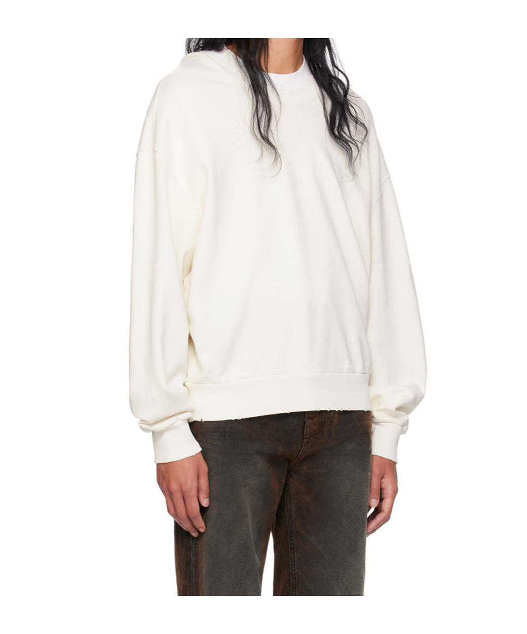 We11 Done Logo Hooded Sweater In White