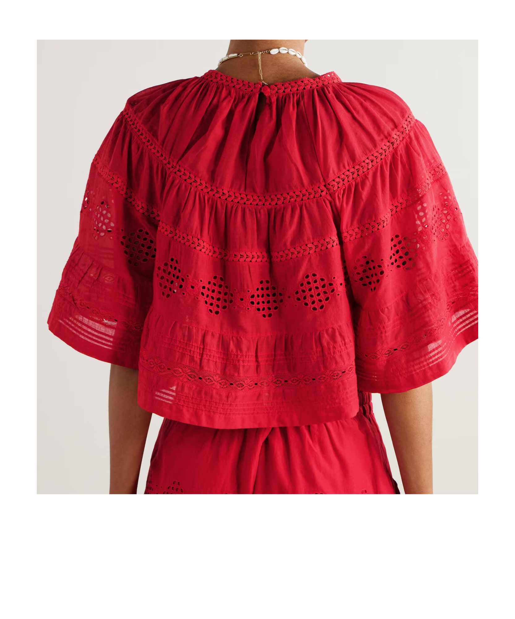 Isabel Marant Étoile Dilama Crochet-trimmed Broderie Anglaise Organic Cotton-voile Blouse