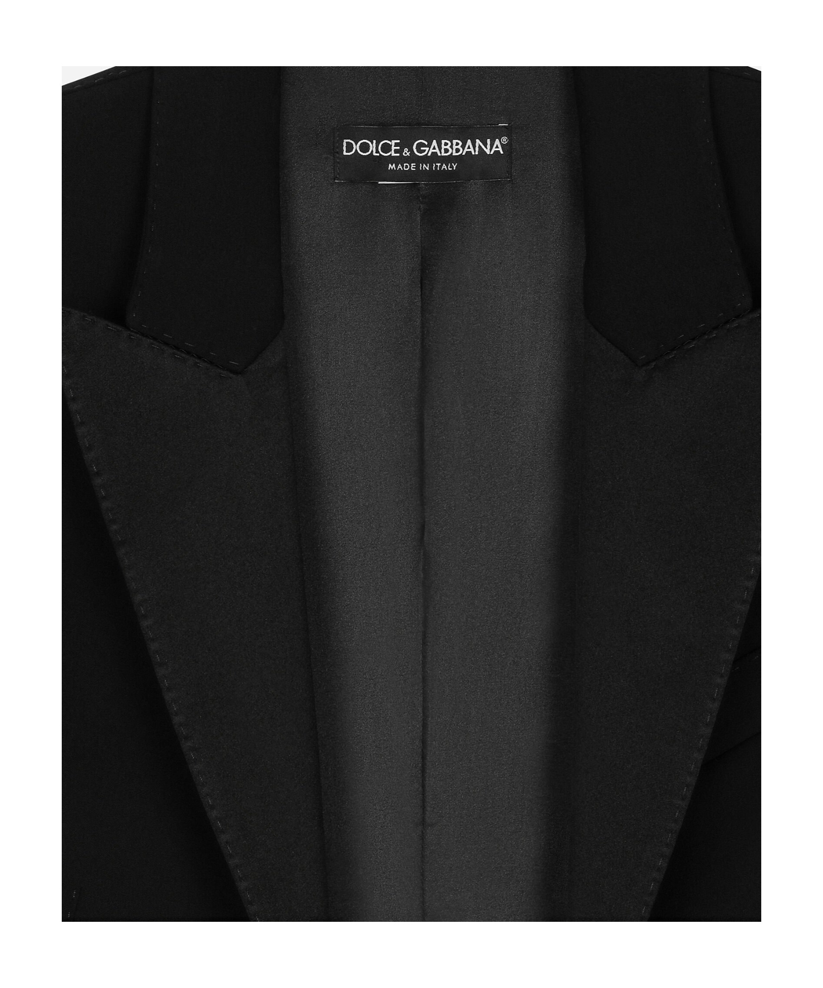 Dolce & Gabbana Virgin Wool Blazer With Satin Profiles In Black