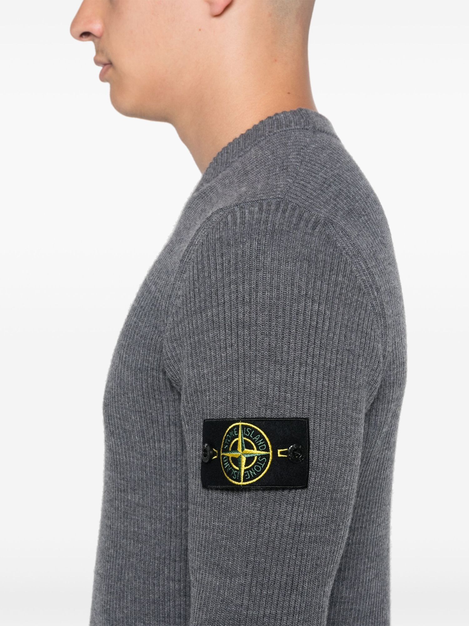 Stone Island Compass-badge Sweater In Gray
