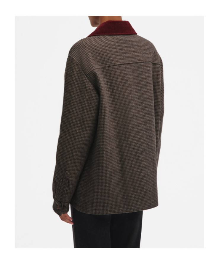 Blazé Milano Berber Corduroy-trimmed Wool-blend Jacket In Green