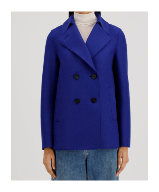 Harris Wharf London Double-breasted Wool Coat In Blue