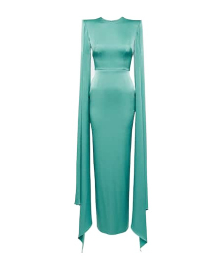 Alex Perry Bennett Satin Gown In Blue