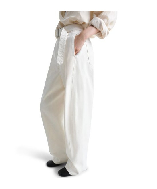 Lemaire Belt-loop Casual Pants In Off-white