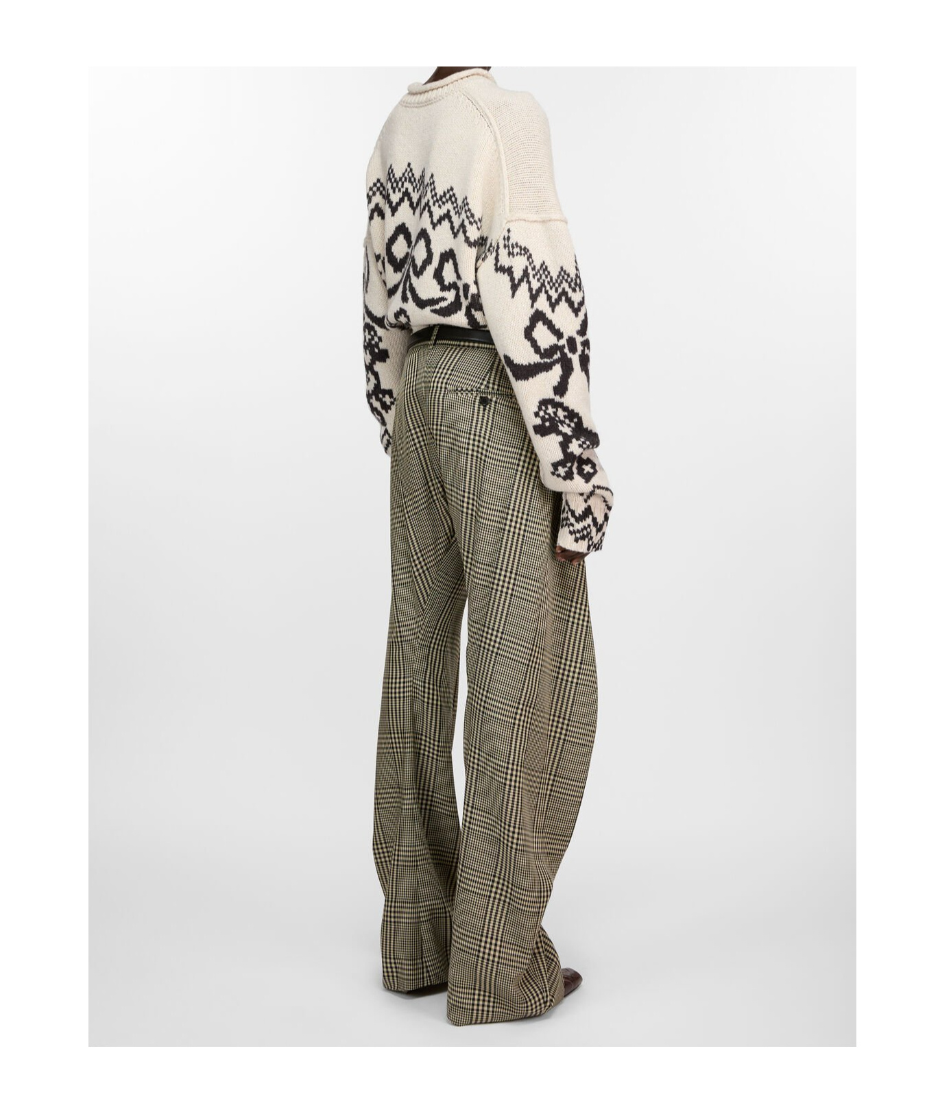 Acne Studios Checked Trousers In Gray