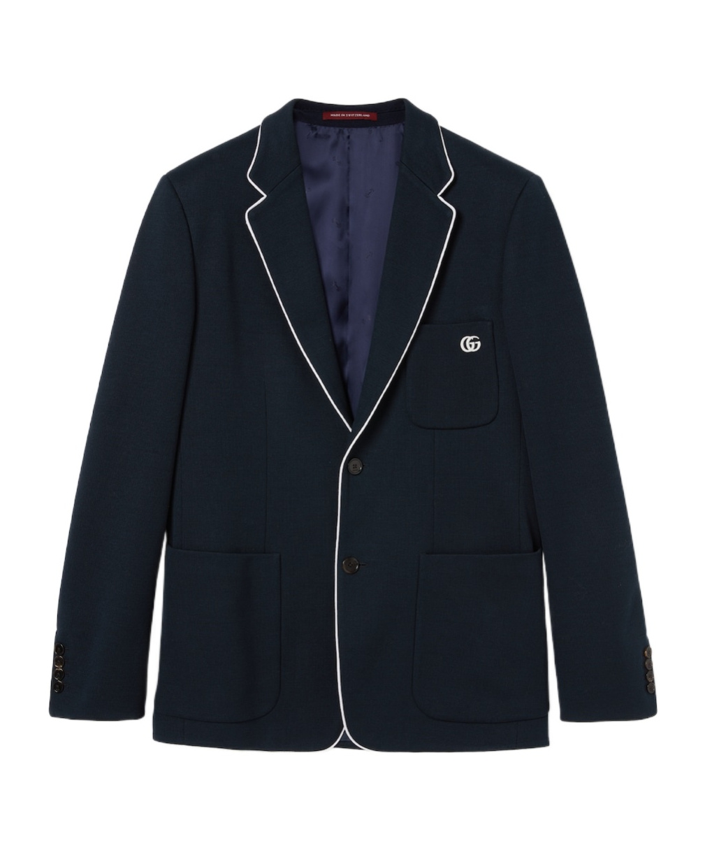 Gucci Cotton Jersey Jacket With Embroidery In Black