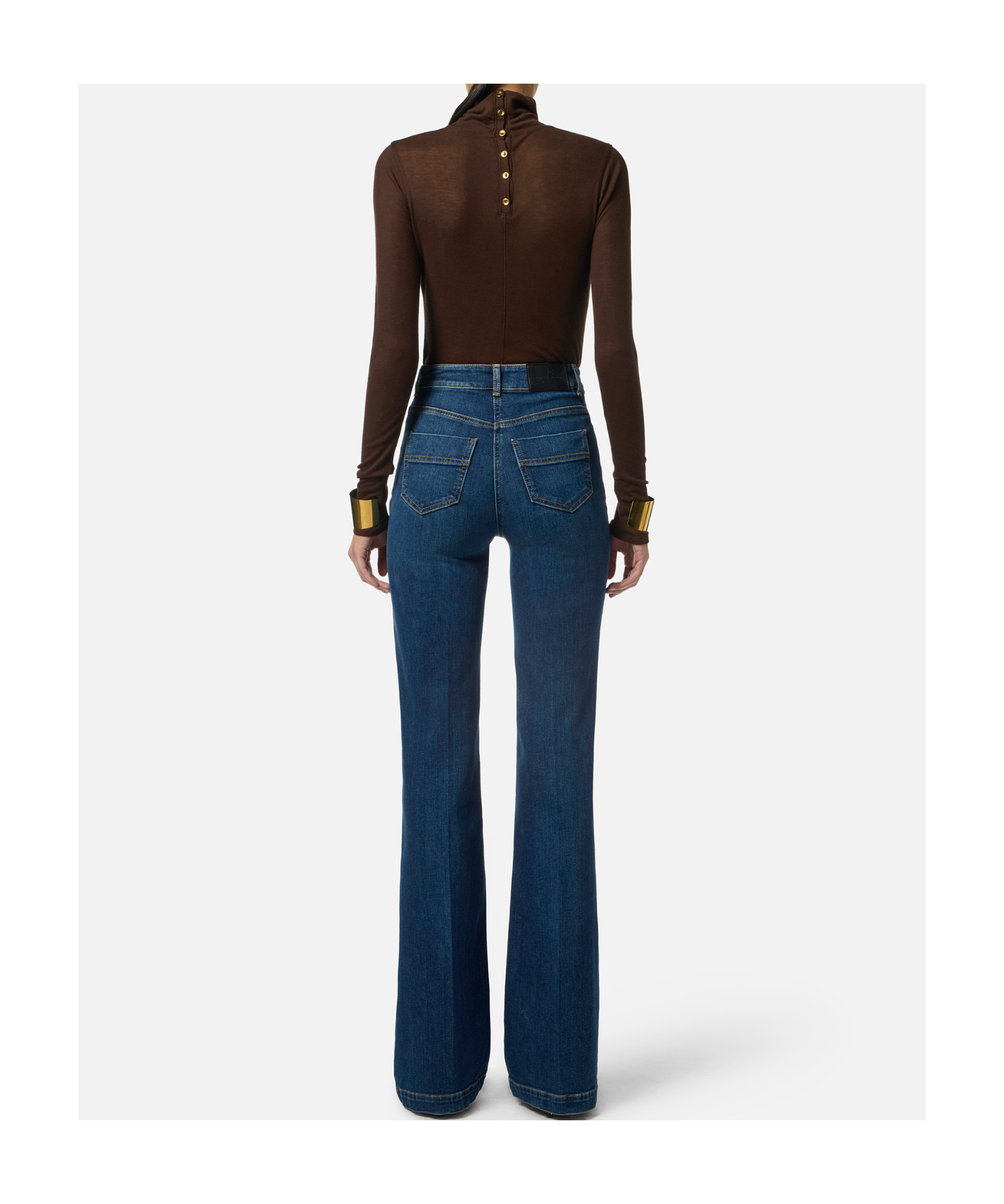 Elisabetta Franchi Button-detailed Jeans In Blue