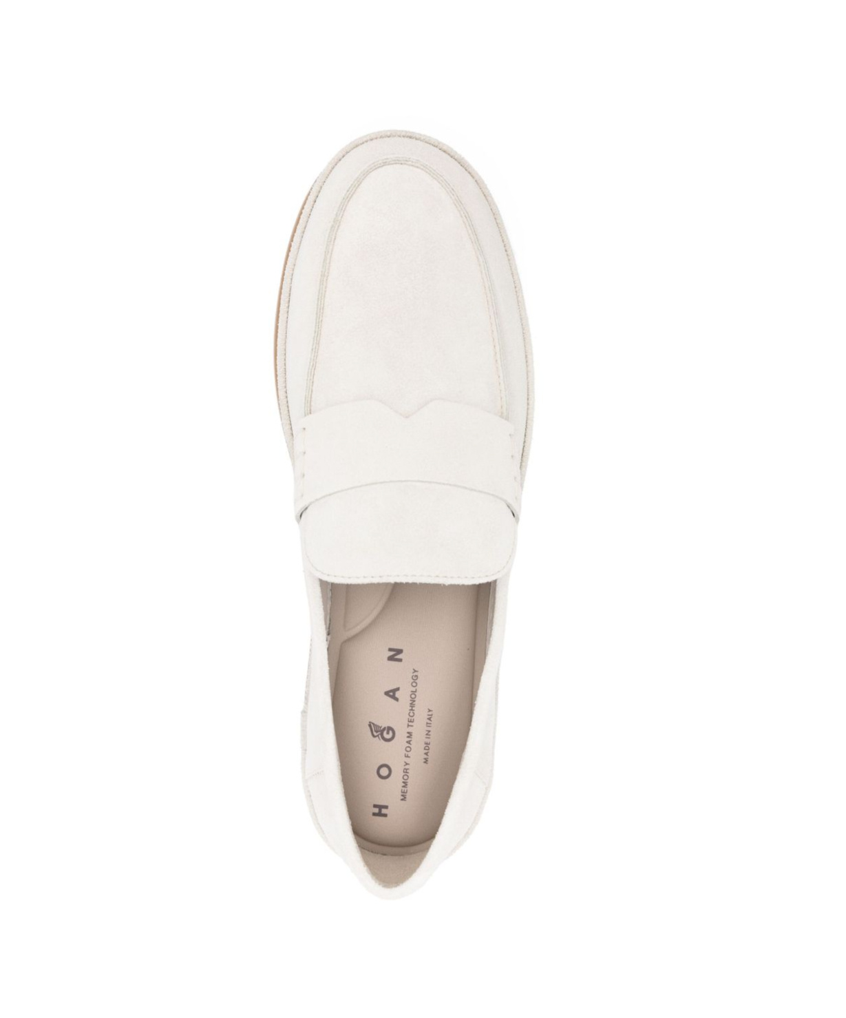 Hogan Moccasins In Beige Suede In White