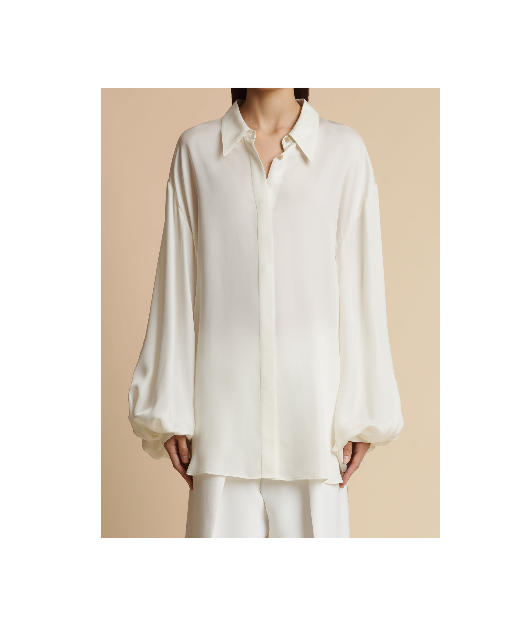 Khaite Bam Long-sleeved Shirt In Nude