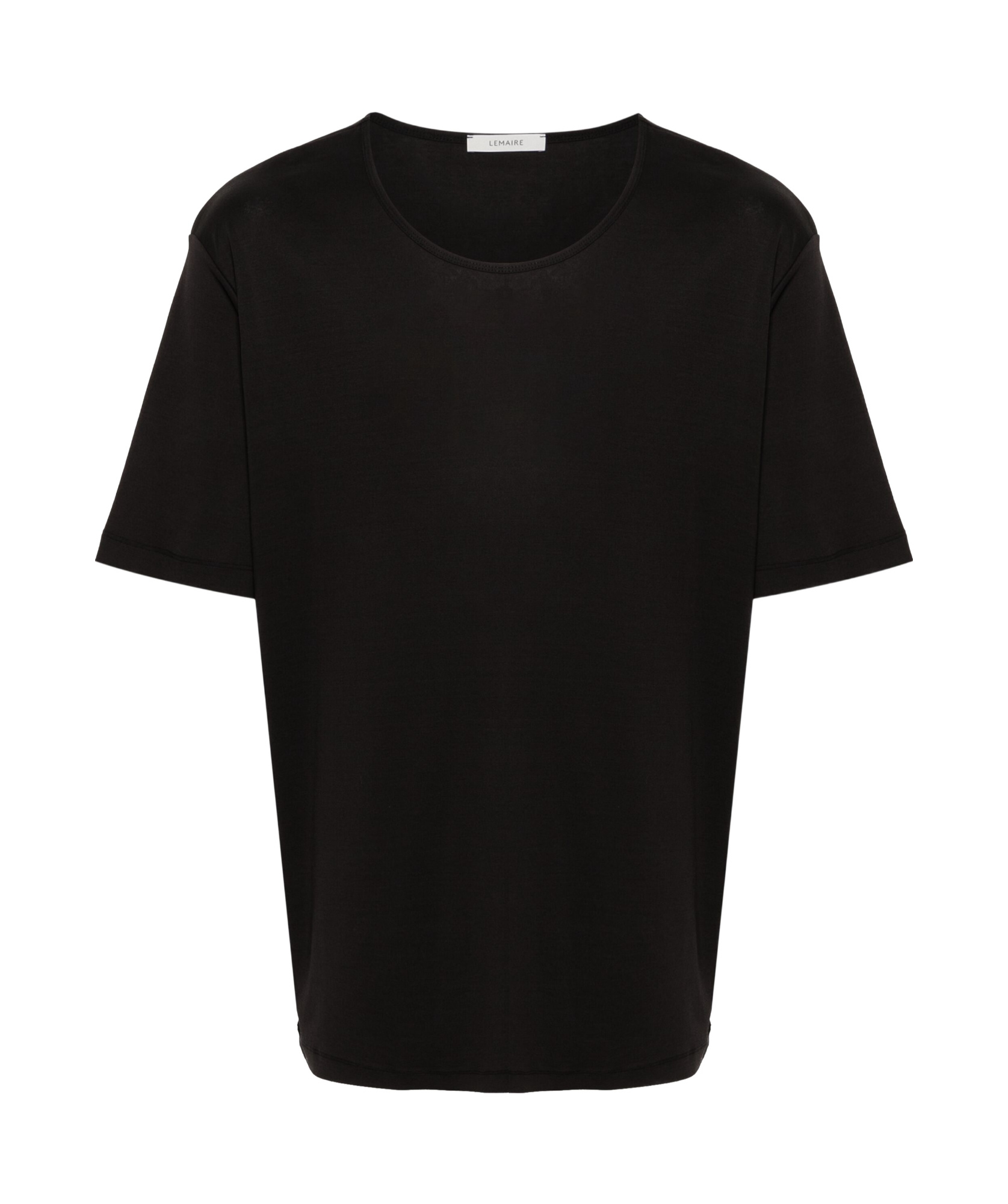 Lemaire Crewneck Ribbed Texture Plain Design T-shirt In Black