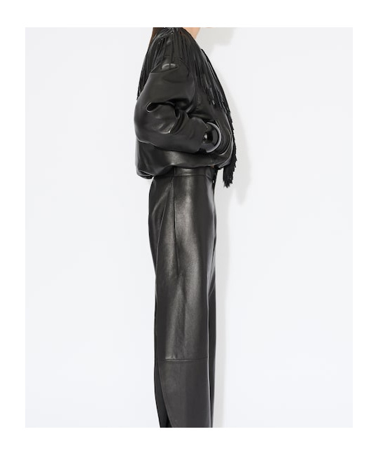 Alaïa Tassel Leather Pilot Jacket In Black