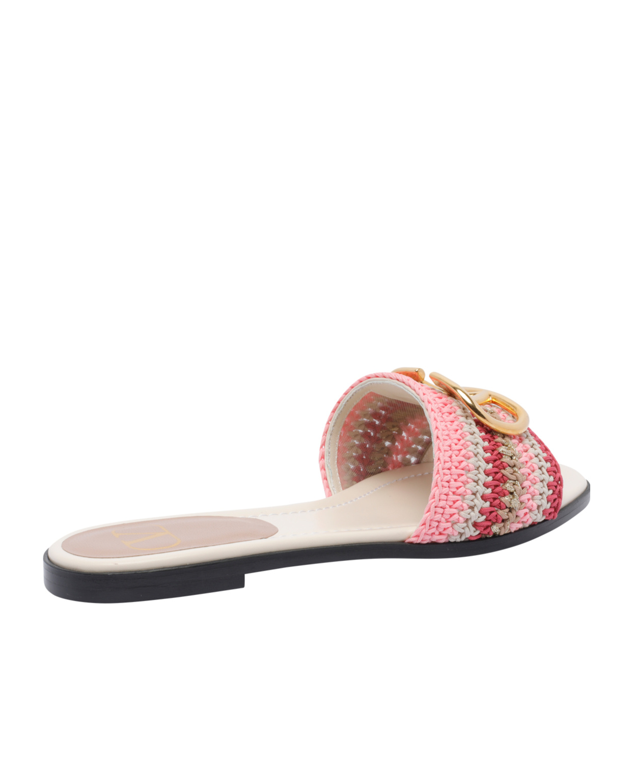 Valentino Round Head Slippers In Multicolor