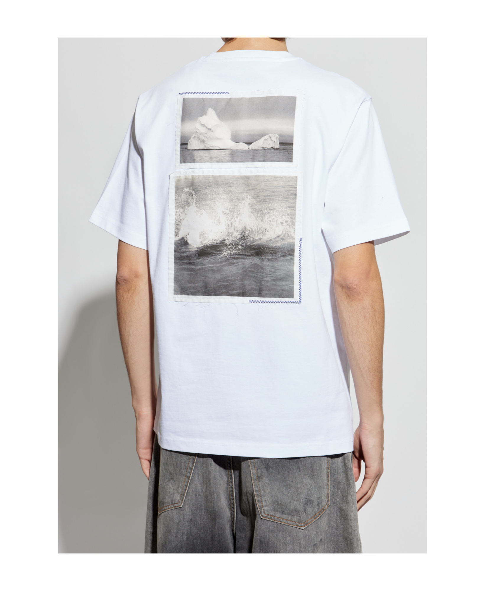 Iceberg Open-necked Black Shirt In White