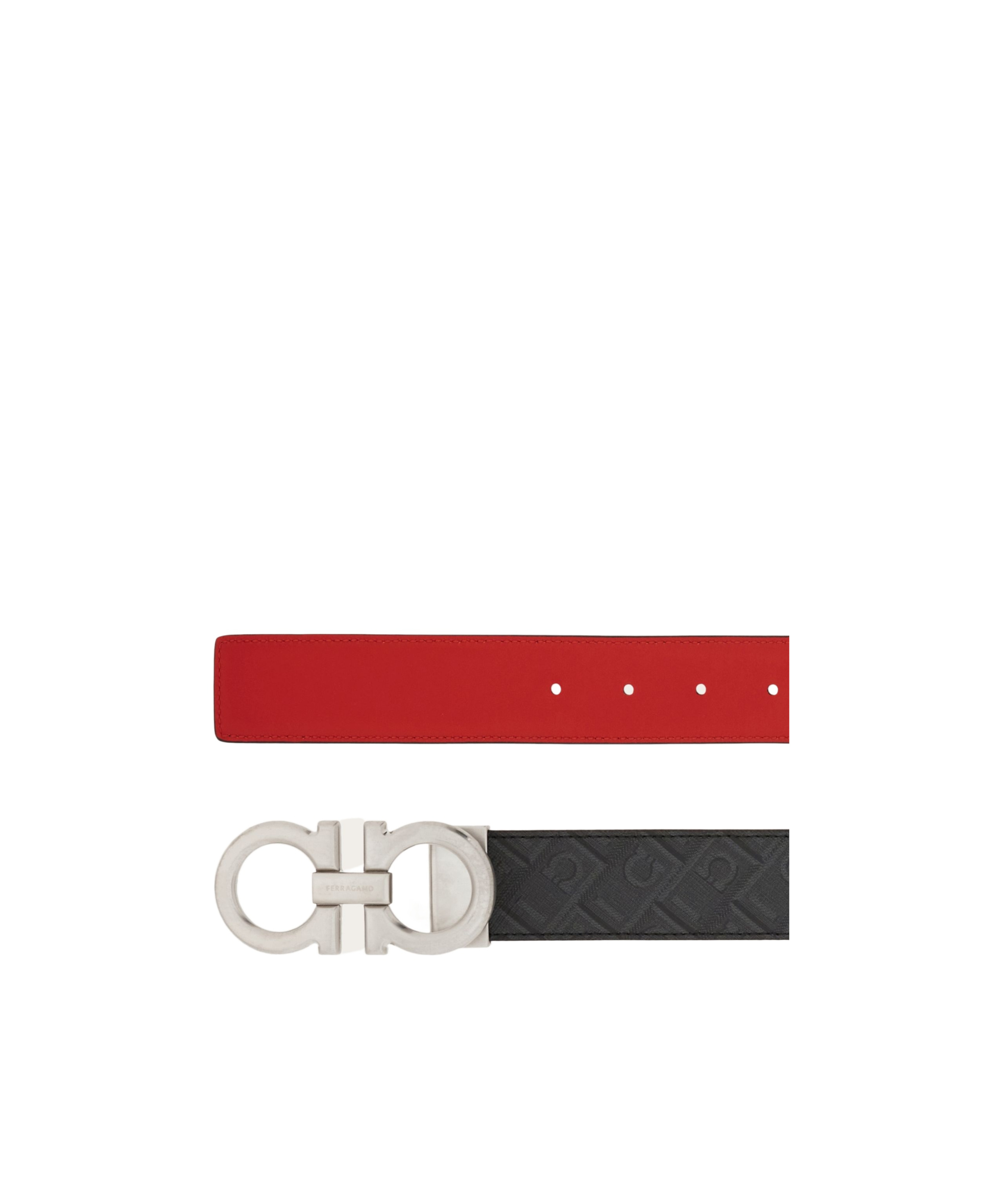 Ferragamo Reversible Adjustable Gancini Strap In Black
