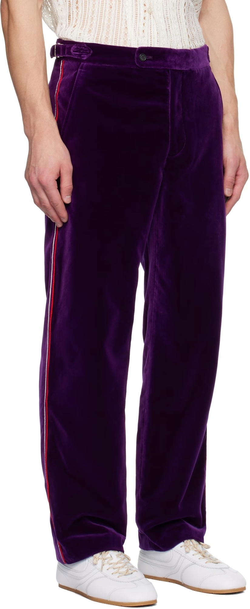Bode Purple Showcase Suiting Trousers In Black