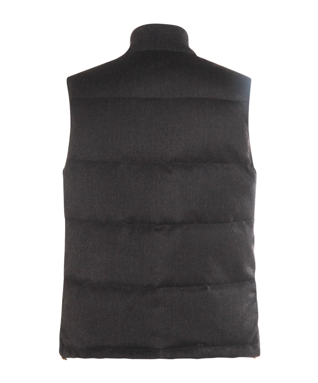 Eleventy Ribbed Collar Vest In Black