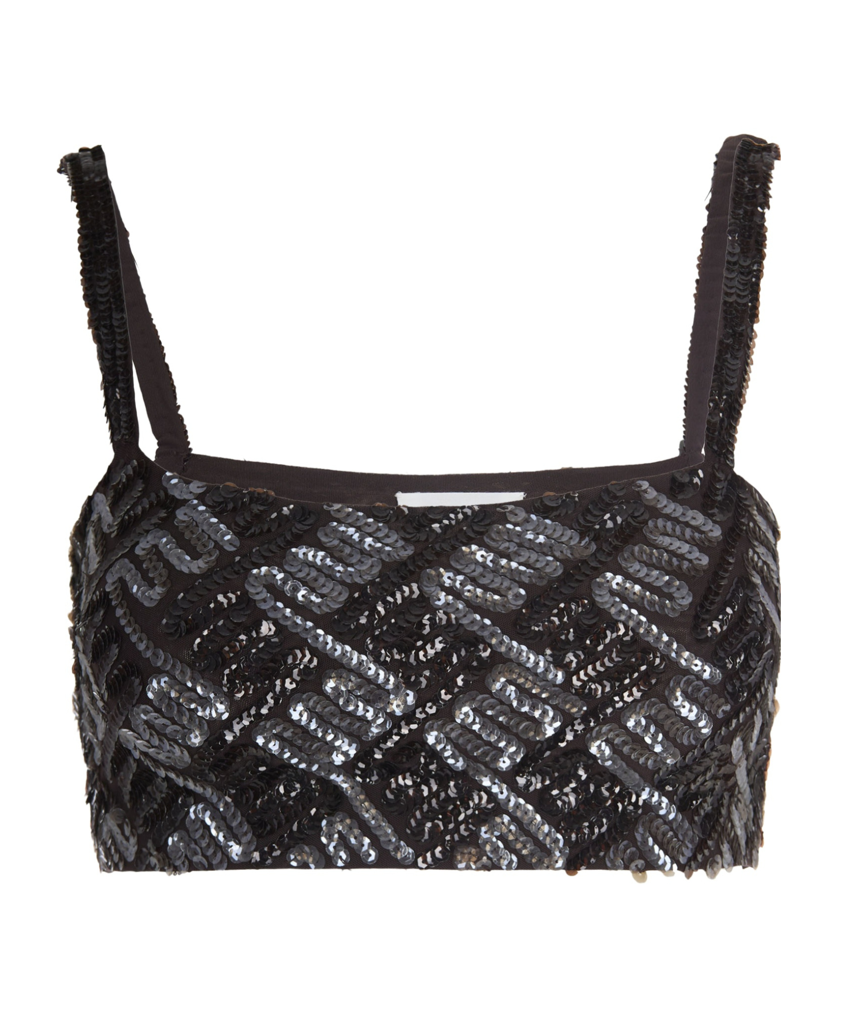 P.a.r.o.s.h Top Con Paillettes Marrone In Black