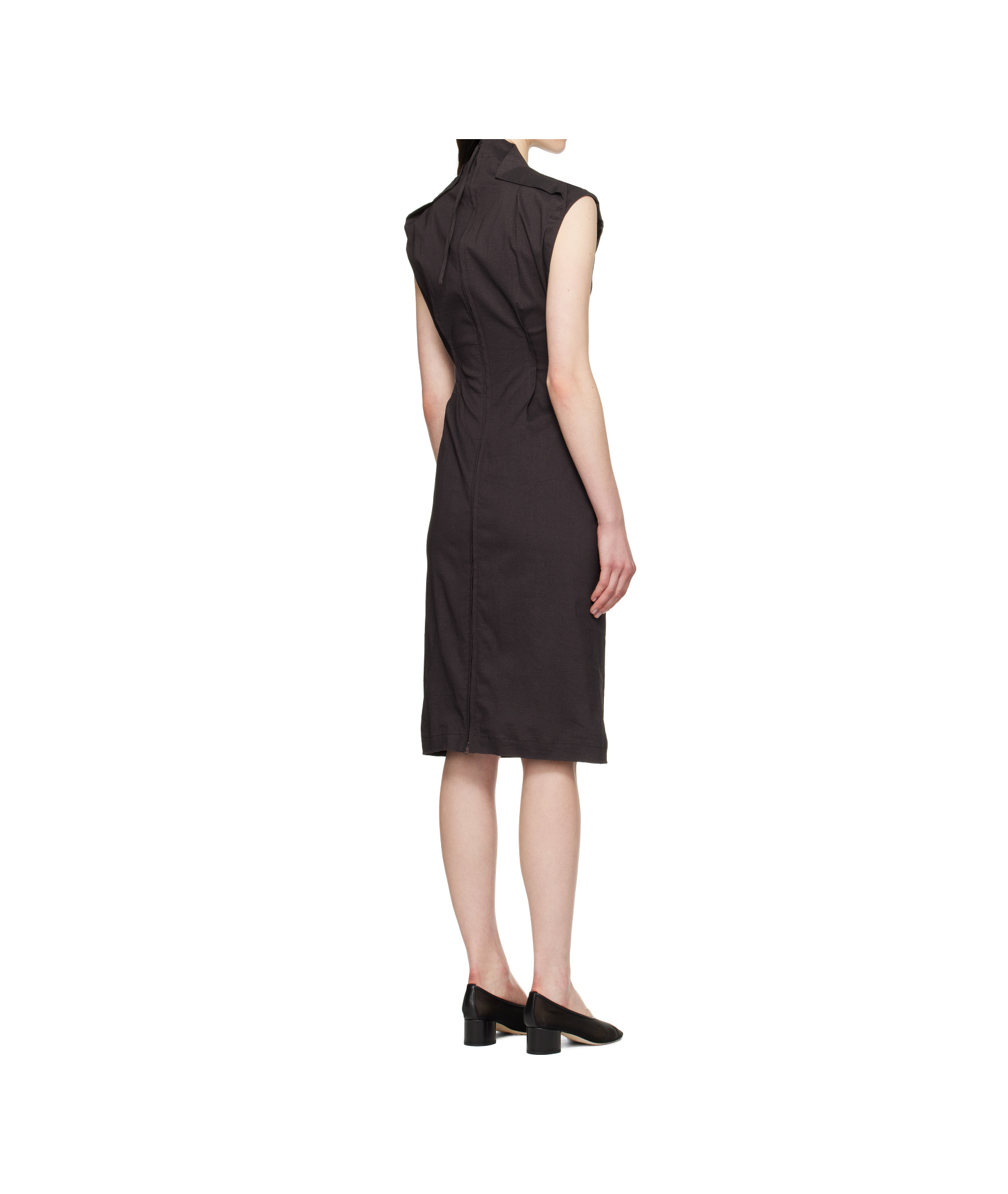 Issey Miyake Brown Ample Midi Dress In Brown