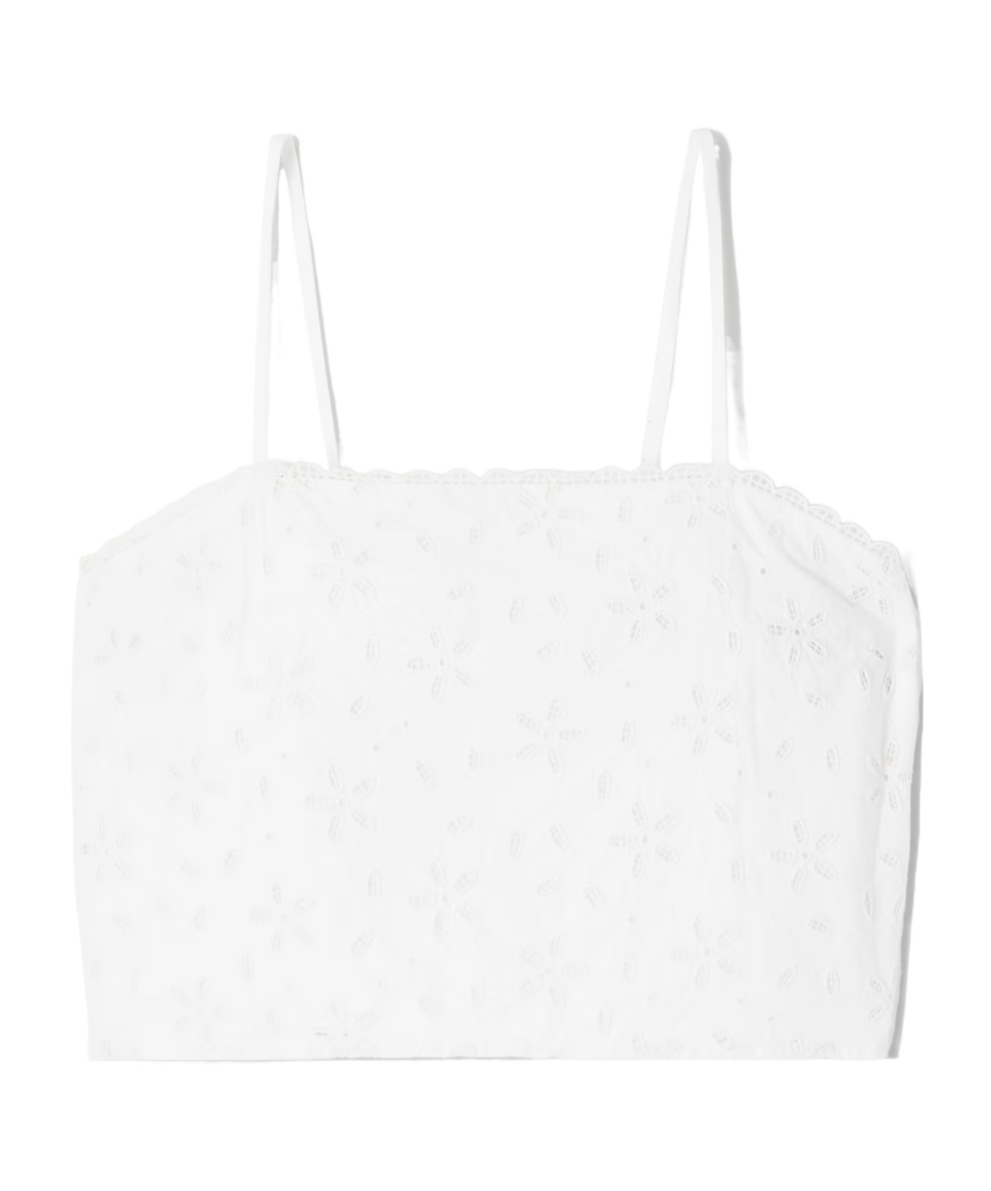 Posse Salma Embroidered Cropped Top In White