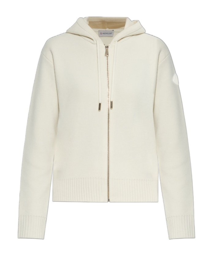 Moncler Long-sleeved Hoodie In White