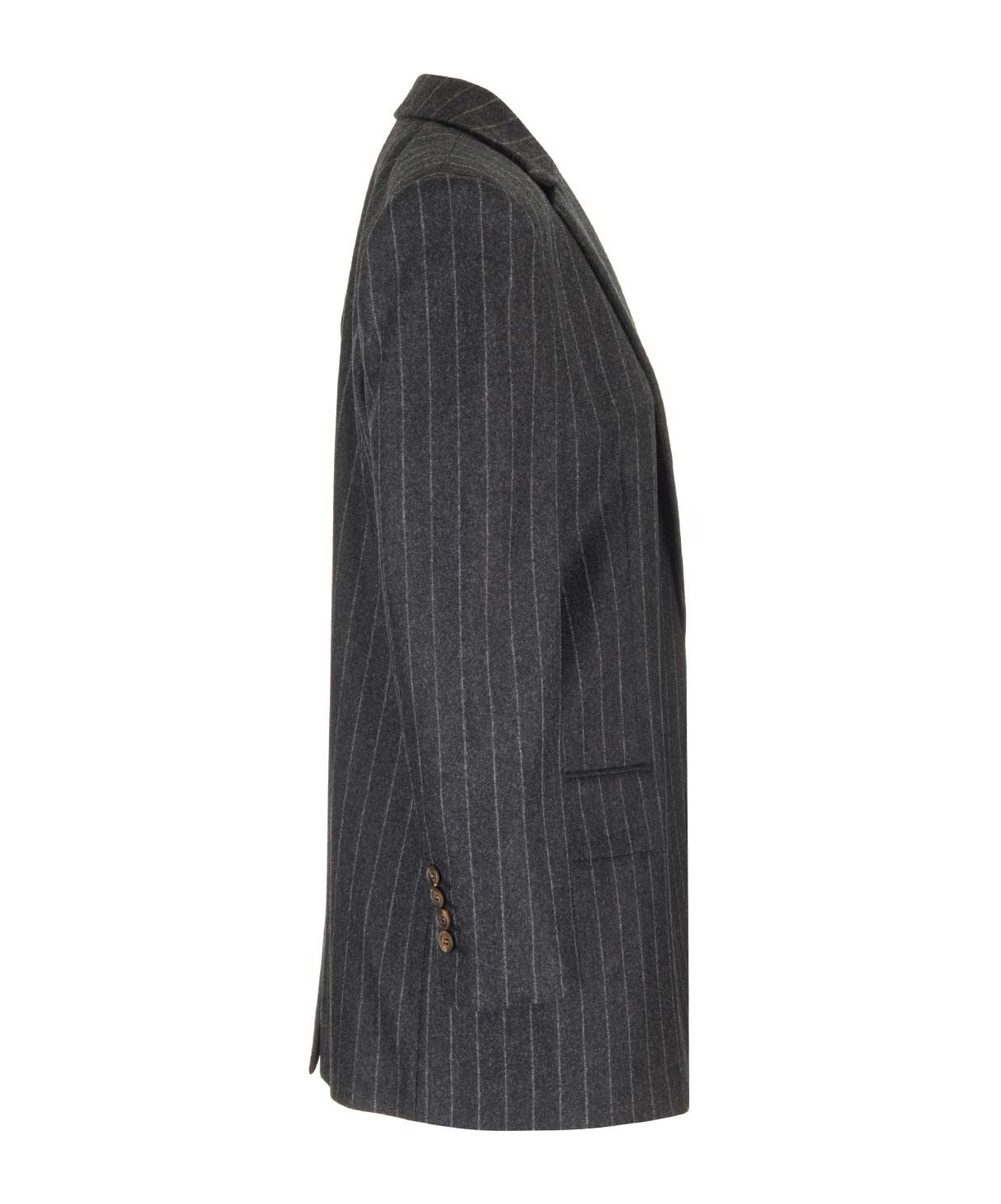 Brunello Cucinelli Pinstriped Wool Blazer In Black