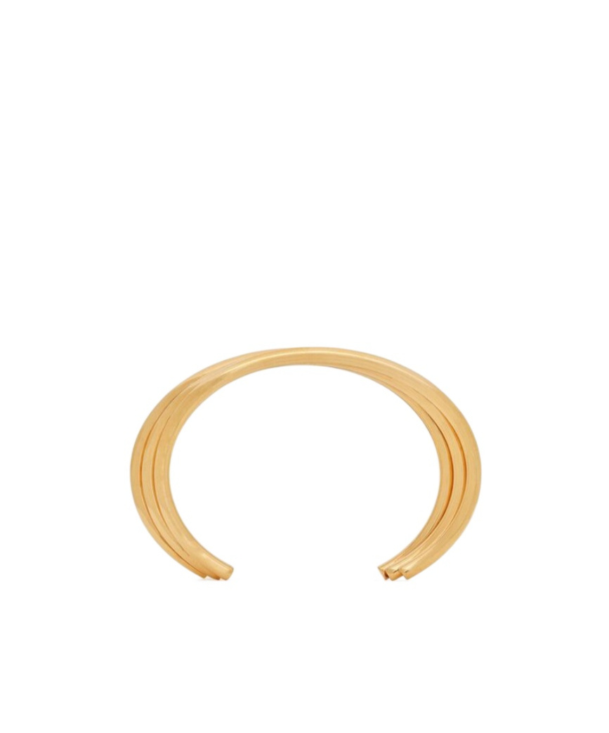 Saint Laurent Triple Wire Cuff Bracelet In Metal In Gold