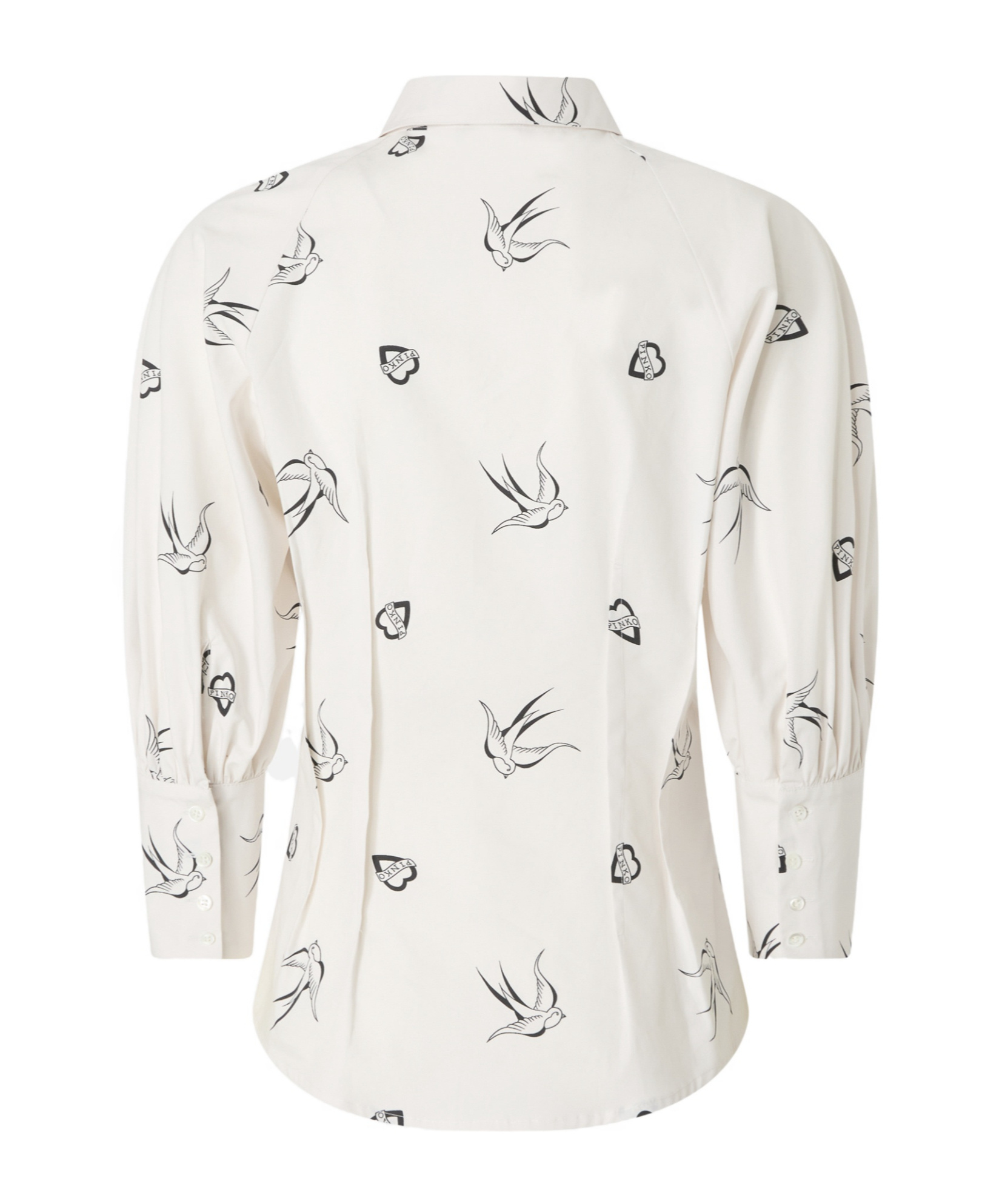 Pinko Poplin Shirt With All-over Print In White