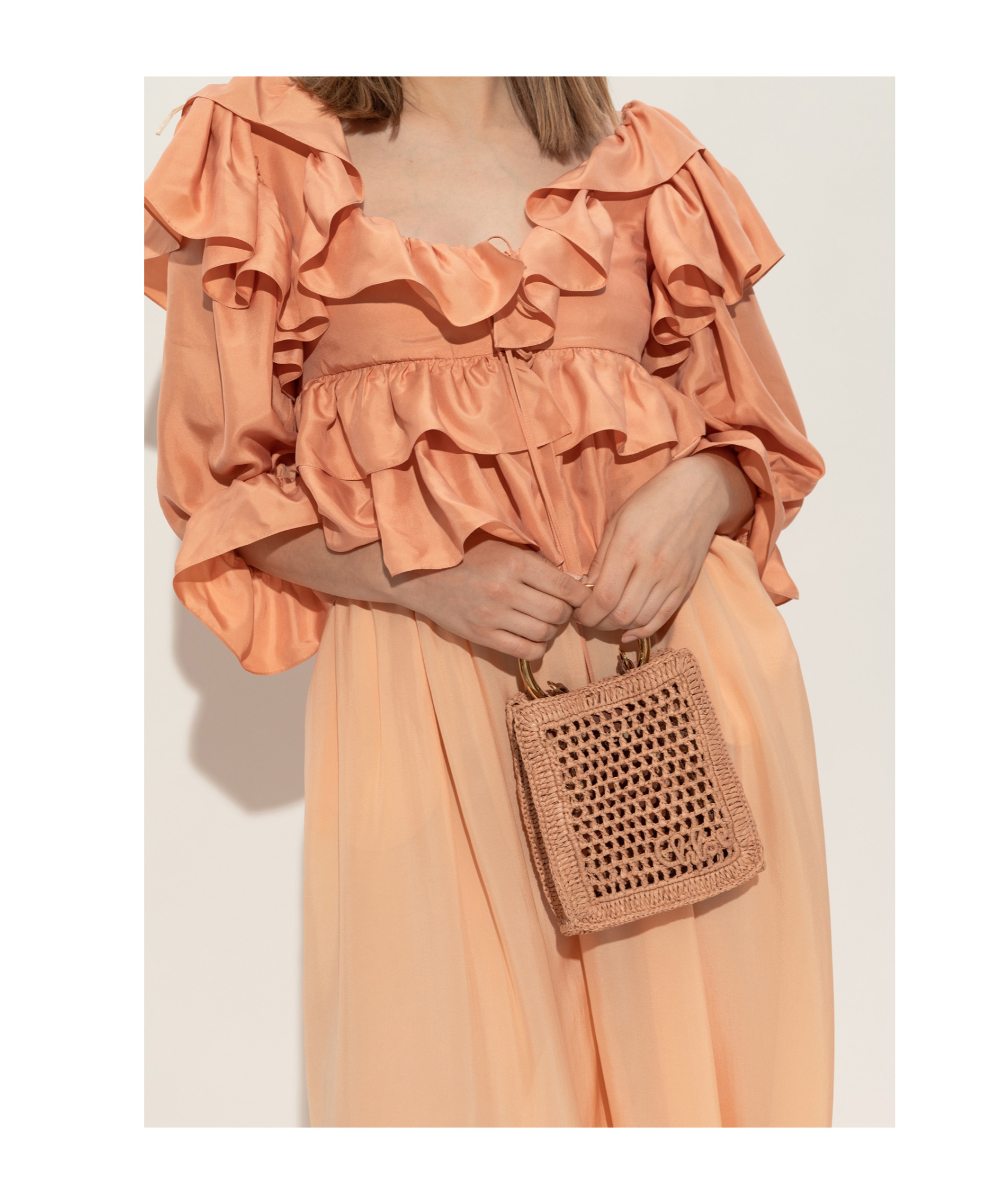Chloé Double Handle Shoulder Bag In Brown