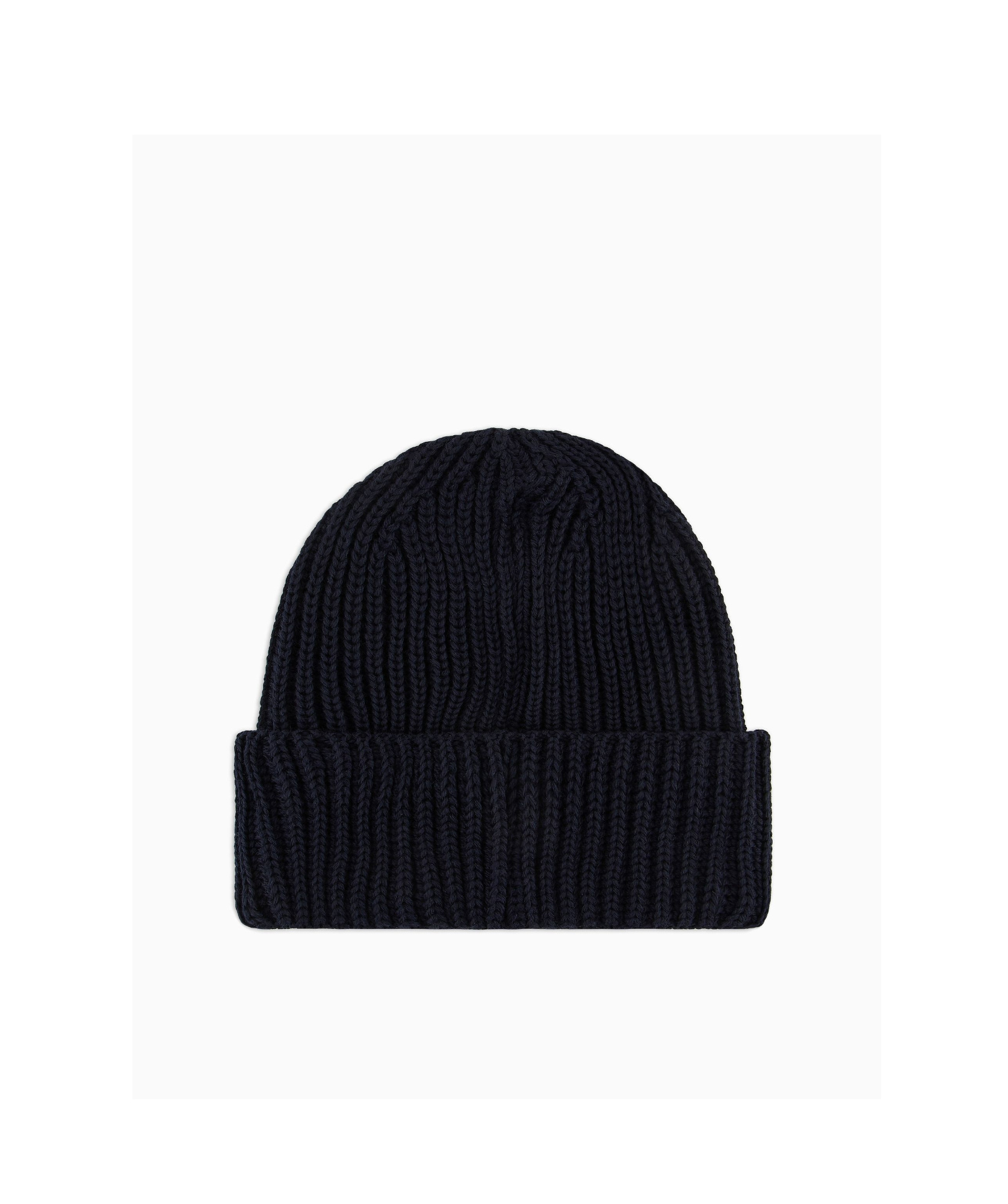 Emporio Armani Logo-patch Knitted Beanie In Black