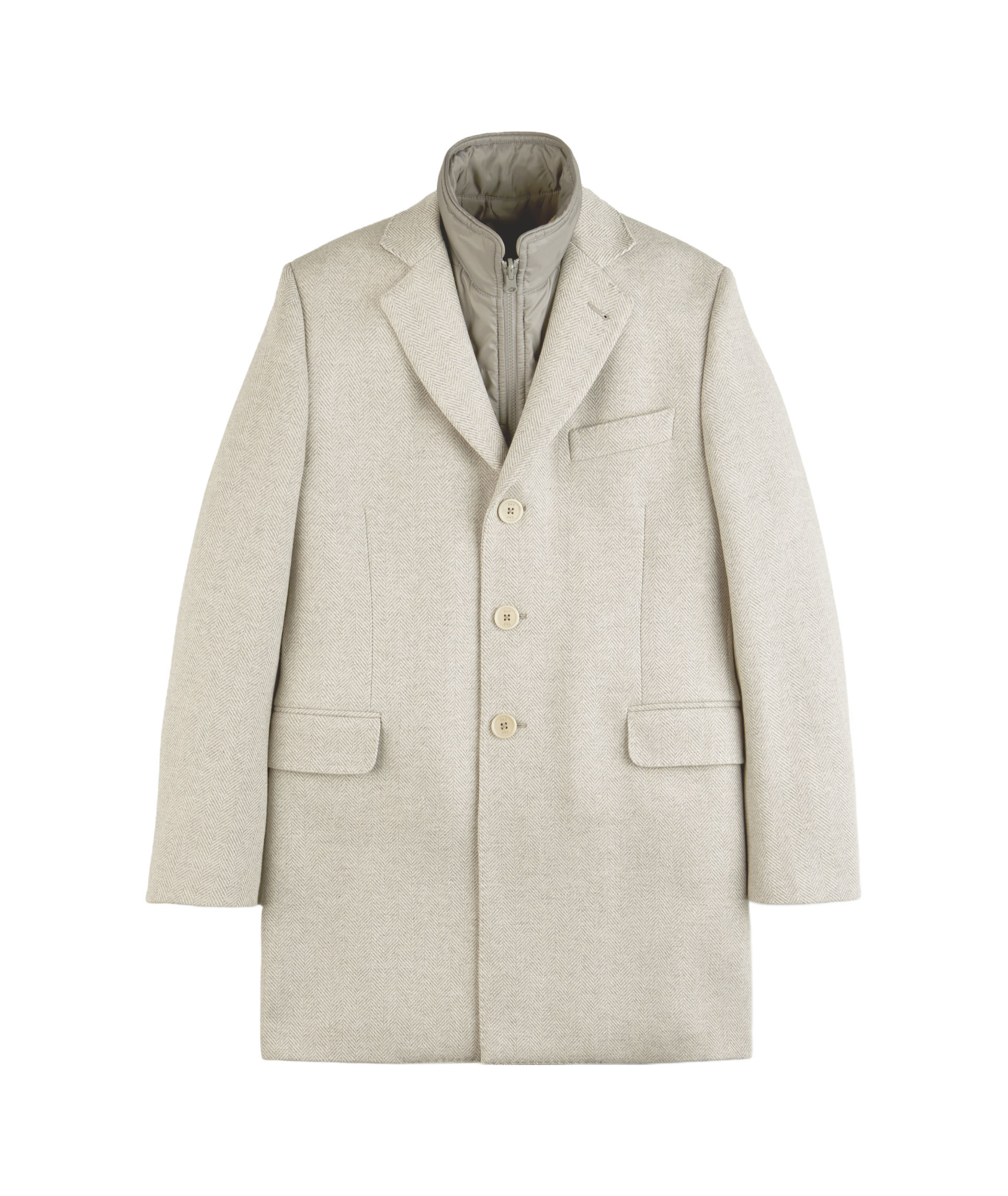 FAY DOUBLE COAT WITH HERRINGBONE PATTERN