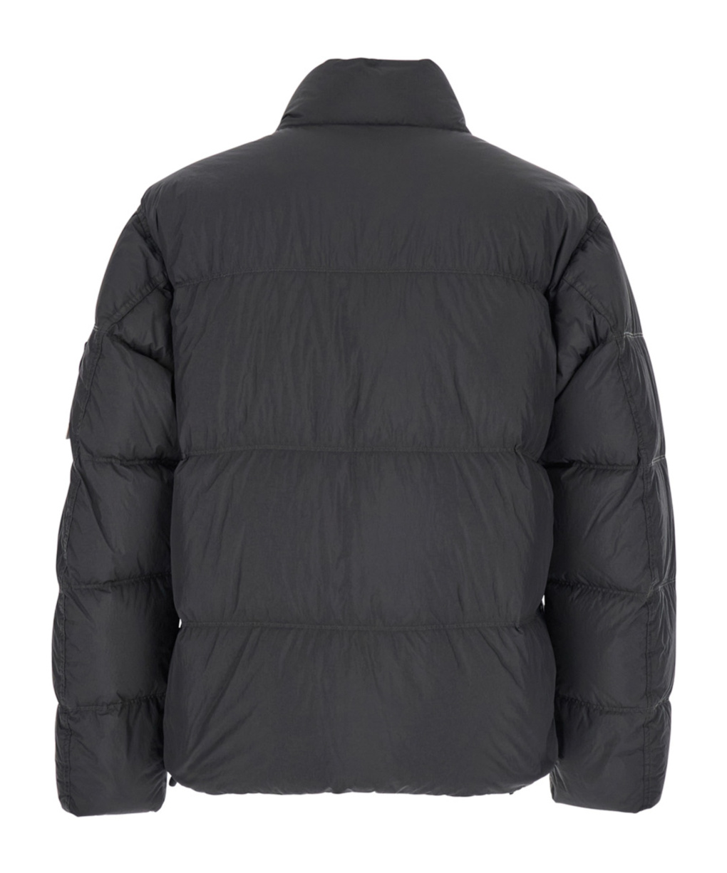 Stone Island Down Jacket In Lightweight Recycled Nylon Reps Jackets Blue In Gray