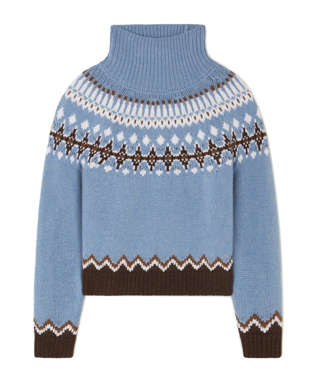 Alanui Winter Turtleneck Knitwear Fair Isle Pattern In Blue