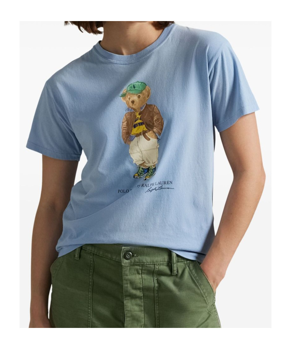 Polo Ralph Lauren Polo Bear Cotton Graphic T-shirt In Blue