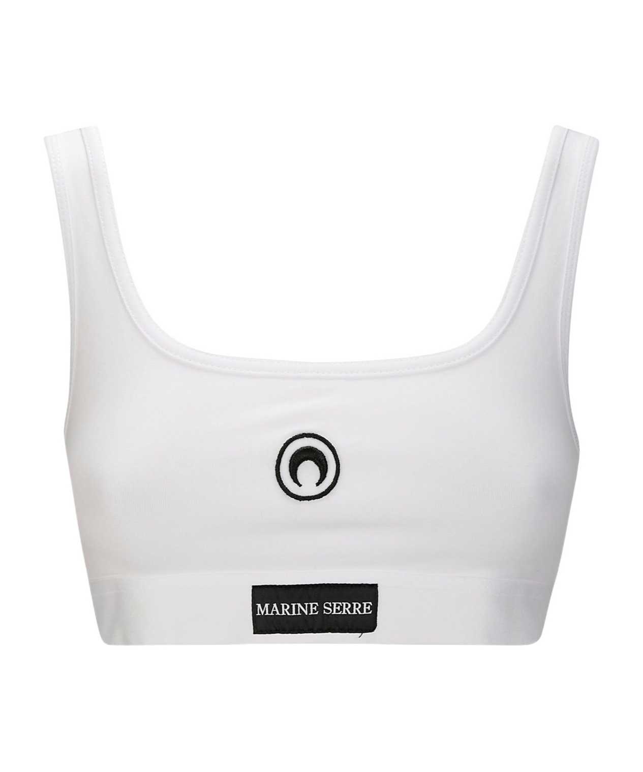 Marine Serre Stretch Jersey Sport Bra With Moon Logo