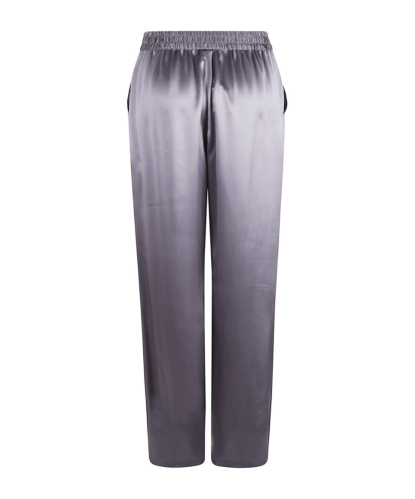 Eleventy Plain Silk Trousers In Gray