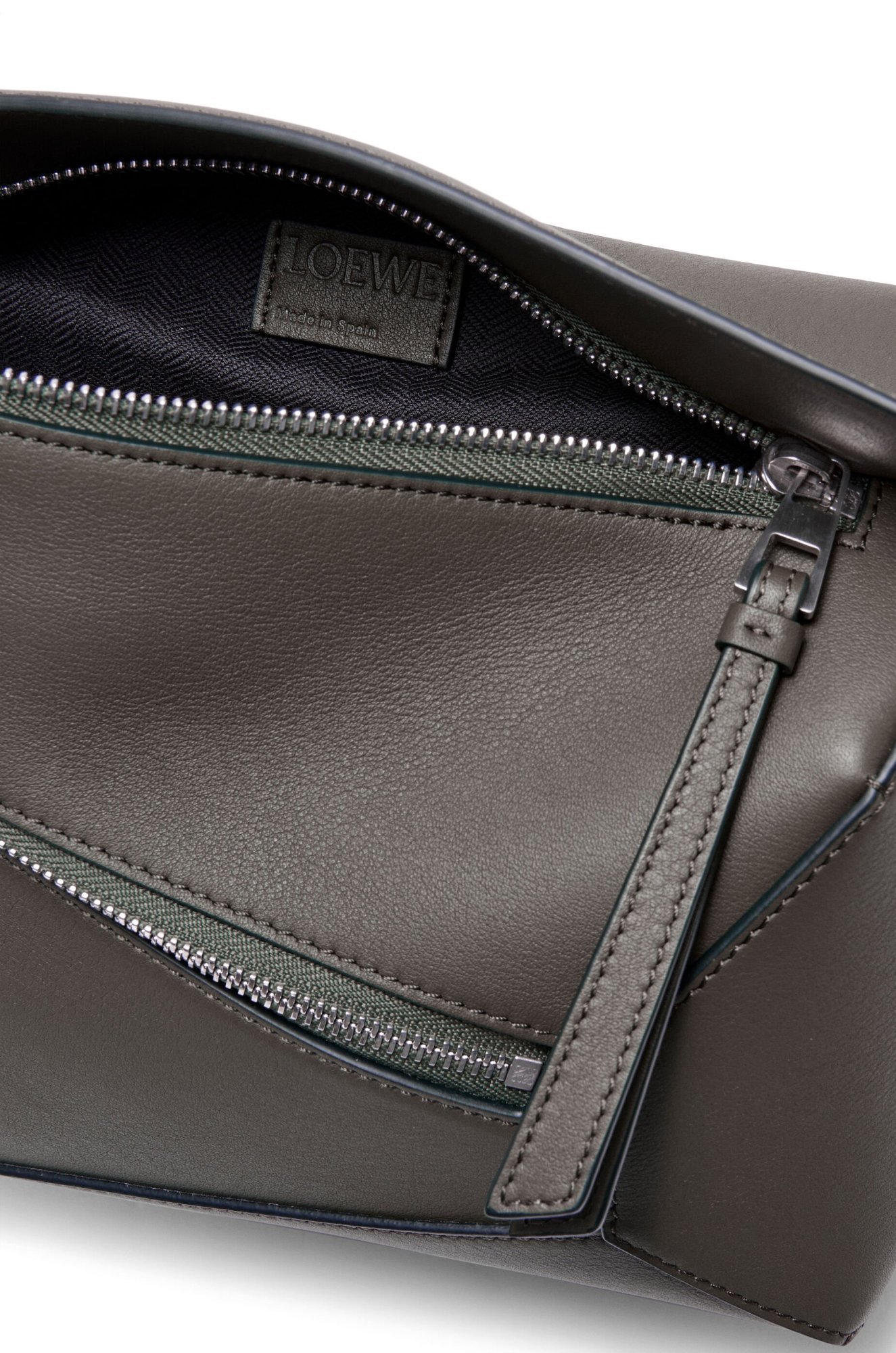 Loewe Small Leather Puzzle Belt Bag In Gray