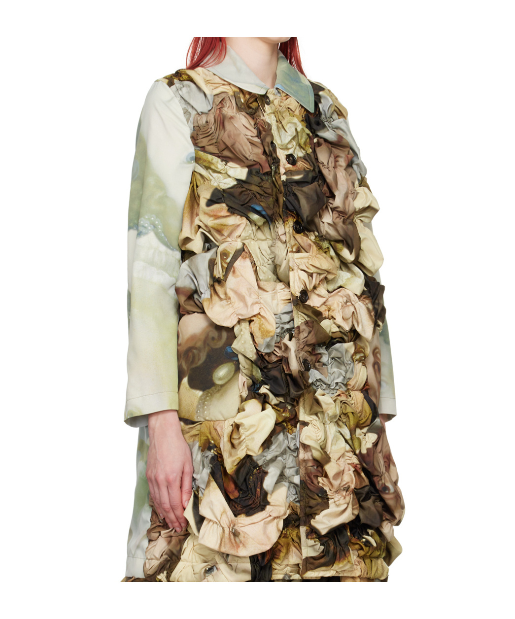 COMME DES GARÇONS LONG-SLEEVED PLEATED COAT