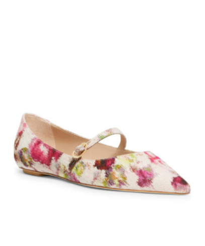 Stuart Weitzman Emilia Abstract Mary Jane Ballerina Flats In Nude