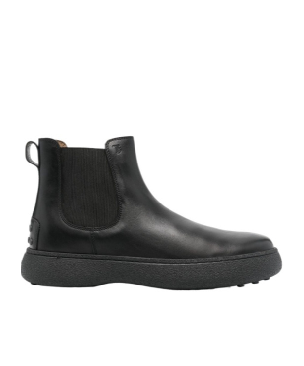 Tod's Logo-debossed Leather Boots In Black