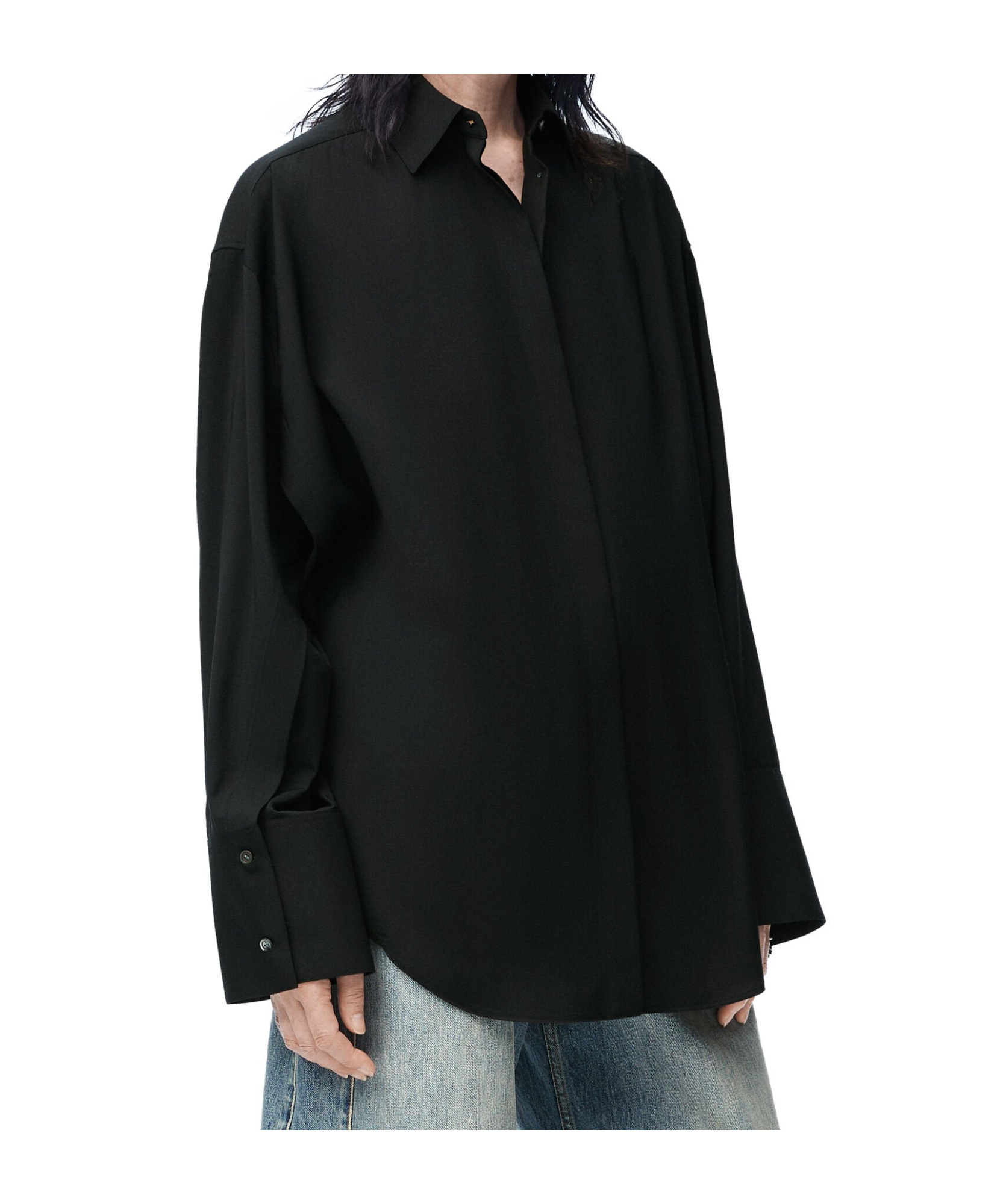 Shop Loewe Shirt In Wool In Black
