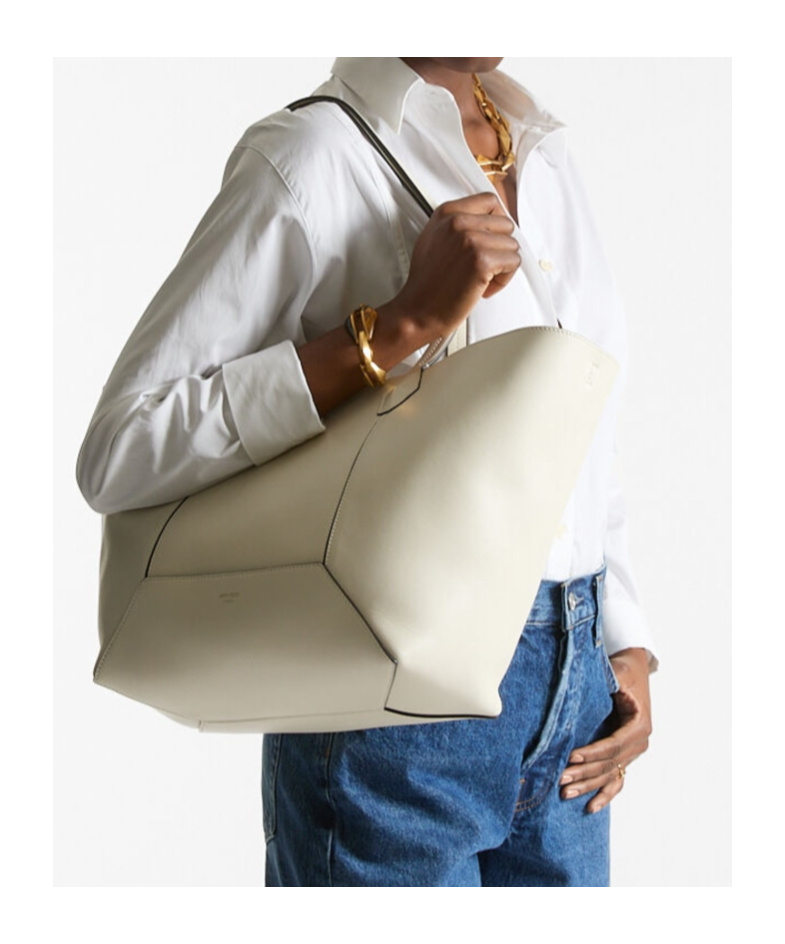 Jimmy Choo Medium Diamond Tote Bag In Calf Leather In White